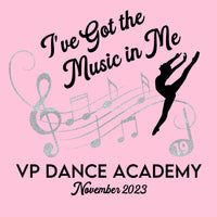 VP Dance Academy Recital T-Shirt - MUSIC IN ME - 19 - LIGHT PINK STAFF SHIRTS