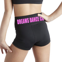 Dreams Dance Co High Waisted Booty Shorts - BLACK