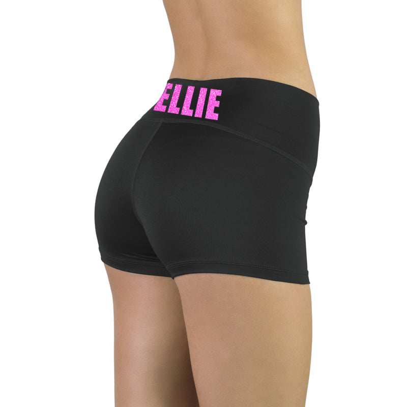 Personalized Dreams Dance Co High Waisted Booty Shorts - BLACK