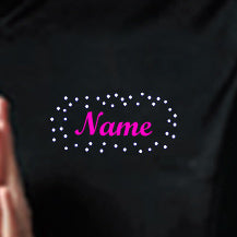 Add Rhinestone Scatter Around Embroidered Name on Front