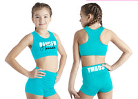 TMBDS Personalized DANCER Racerback Sports Bra - TURQUOISE