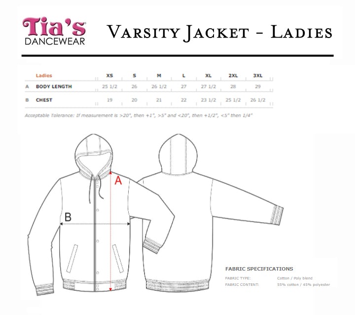 The World of Dance & Talent Varsity Jacket with Hood - Ladies